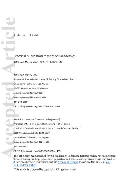 Practical publication metrics for academics .
